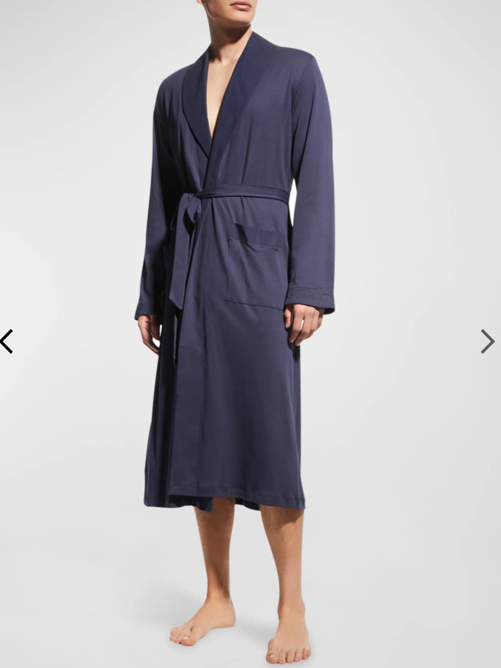 HANRO Gray Unisex Night & Day Long 100% Cotton Robe Size XL